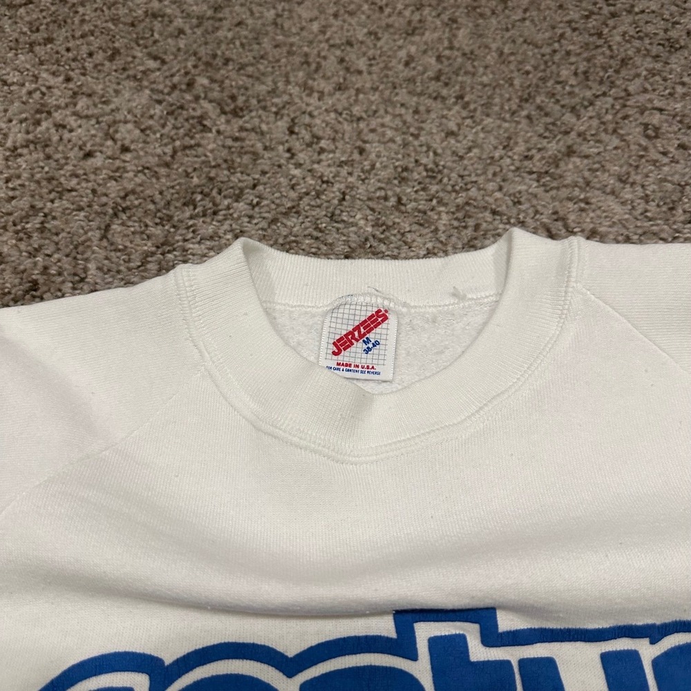 Vintage Jerzees Mens Sweatshirt Medium White Century Park Preowned Raglan - Picture 3 of 5